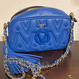 Blue Quilted Crossbody Bag